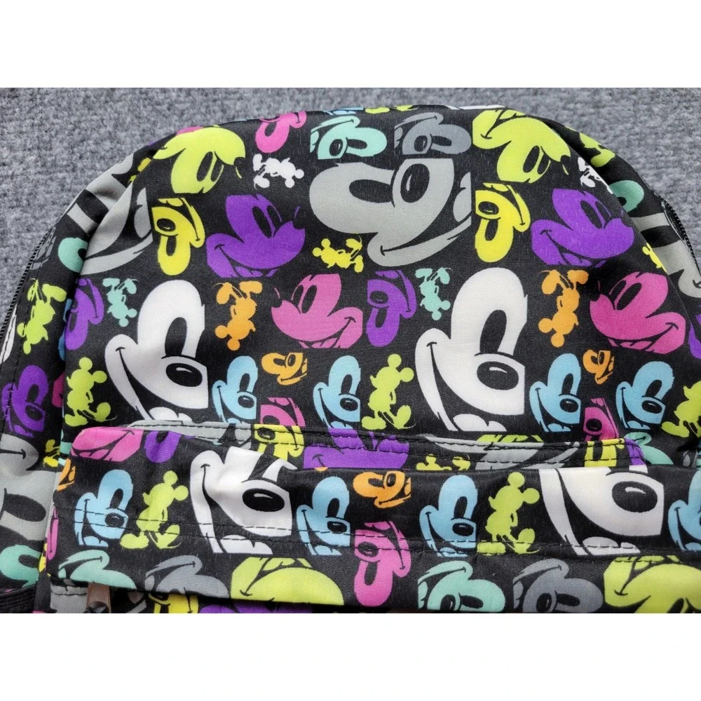 Disney Parks Mickey Mouse Neon Pop Art Backpack Black Multicolor RN 84167
